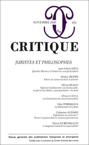 Critique, n° 642. Juristes et philosophes