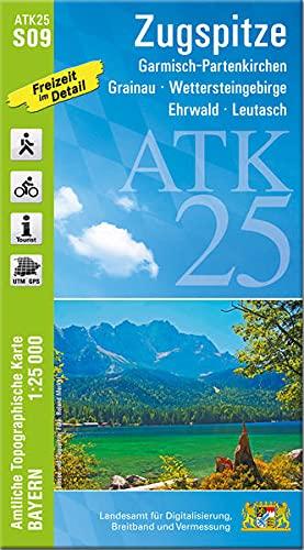 ATK25-S09 Zugspitze (Amtliche Topographische Karte 1:25000): Garmisch-Partenkirchen, Grainau, Wettersteingebirge, Ehrwald, Leutasch (ATK25 Amtliche Topographische Karte 1:25000 Bayern)