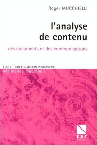 L'analyse de contenu : Des documents et des communications (Formation Perma)