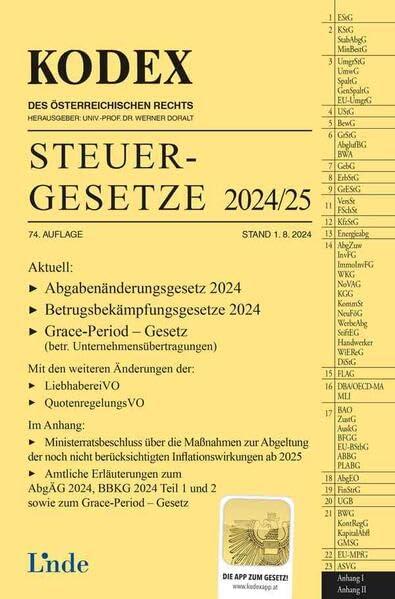 KODEX Steuergesetze 2024/25 (Kodex des Österreichischen Rechts)