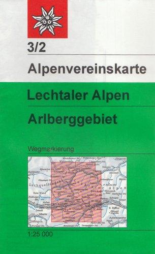 DAV Alpenvereinskarte 03/2 Lechtaler Alpen Arlberggebiet 1 : 25 000: Wegmarkierungen - Topographische Karte