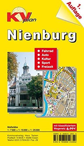 Nienburg: 1:15.000 Stadtplan mit Freizeitkarte 1:25.000 inkl. Radrouten (KVplan Mittelweser-Region)