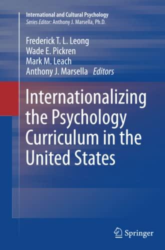 Internationalizing the Psychology Curriculum in the United States (International and Cultural Psychology)