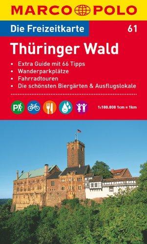 MARCO POLO Freizeitkarte Thüringer Wald 1:100.000: Extra Guide mit 66 Tipps, Wanderparkpläötze, Fahrradtouren, Die schönsten Biergärten & Ausflugslokale