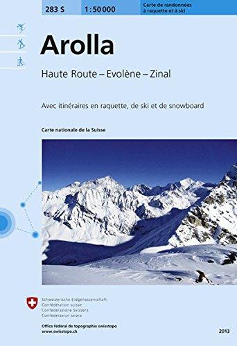 283S Arolla Carte de randonnées à raquette et à ski: Haute Route - Evolène - Zinal (Skitourenkarten 1:50 000)