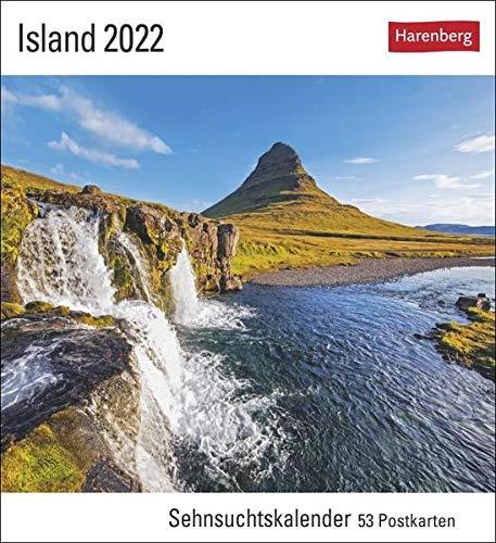 Island Sehnsuchtskalender 2022 - Reisekalender - Postkartenkalender mit Wochenkalendarium - 53 perforierte Postkarten - zum Aufstellen oder Aufhängen - 16 x 17,5 cm: Sehnsuchtskalender, 53 Postkarten