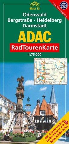 ADAC RadTourenKarte 33. Odenwald, Bergstraße, Heidelberg. 1 : 75 000