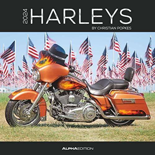 Harleys 2024 - Broschürenkalender 30x30 cm (30x60 geöffnet) - Kalender mit Platz für Notizen - Motorräder - Bildkalender - Wandplaner - Harley-Davidson