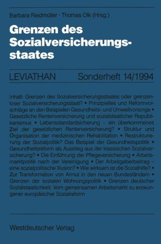 Grenzen des Sozialversicherungsstaates (Leviathan Sonderhefte) (German Edition)