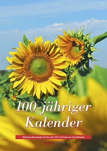 100-jähriger Kalender mit Wetterprophezeiungen für 2022 - Bildkalender A3 (29,7x42 cm) - mit Feiertagen (DE/AT/CH) und Bauernregeln - Wandkalender: Mit täglichen Wetterprognosen und Bauernregeln