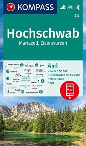 KOMPASS Wanderkarte 212 Hochschwab, Mariazell, Eisenwurzen 1:50.000: 4in1 Wanderkarte, mit Aktiv Guide und Detailkarten inklusive Karte zur offline ... in der KOMPASS-App. Fahrradfahren. Skitouren.