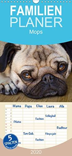 Mops - Familienplaner hoch (Wandkalender 2020, 21 cm x 45 cm, hoch)