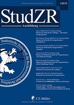 Studentische Zeitschrift für Rechtswissenschaft Ausbildung: Ausgabe 1/2015