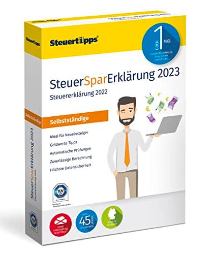 SteuerSparErklärung für Selbstständige 2023, Schritt-für-Schritt Steuersoftware für die Steuererklärung 2022, CD-Version für Windows 8, 10 und 11