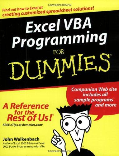 Excel VBA Programming For Dummies (For Dummies (Computers))