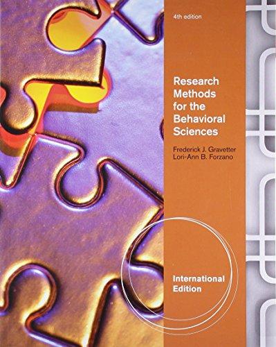 Research Methods for the Behavioral Sciences, International Edition