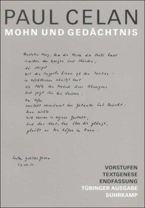 Werke. Tübinger Ausgabe: Mohn und Gedächtnis. Vorstufen - Textgenese - Endfassung: 9