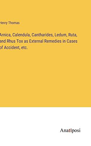 Arnica, Calendula, Cantharides, Ledum, Ruta, and Rhus Tox as External Remedies in Cases of Accident, etc.