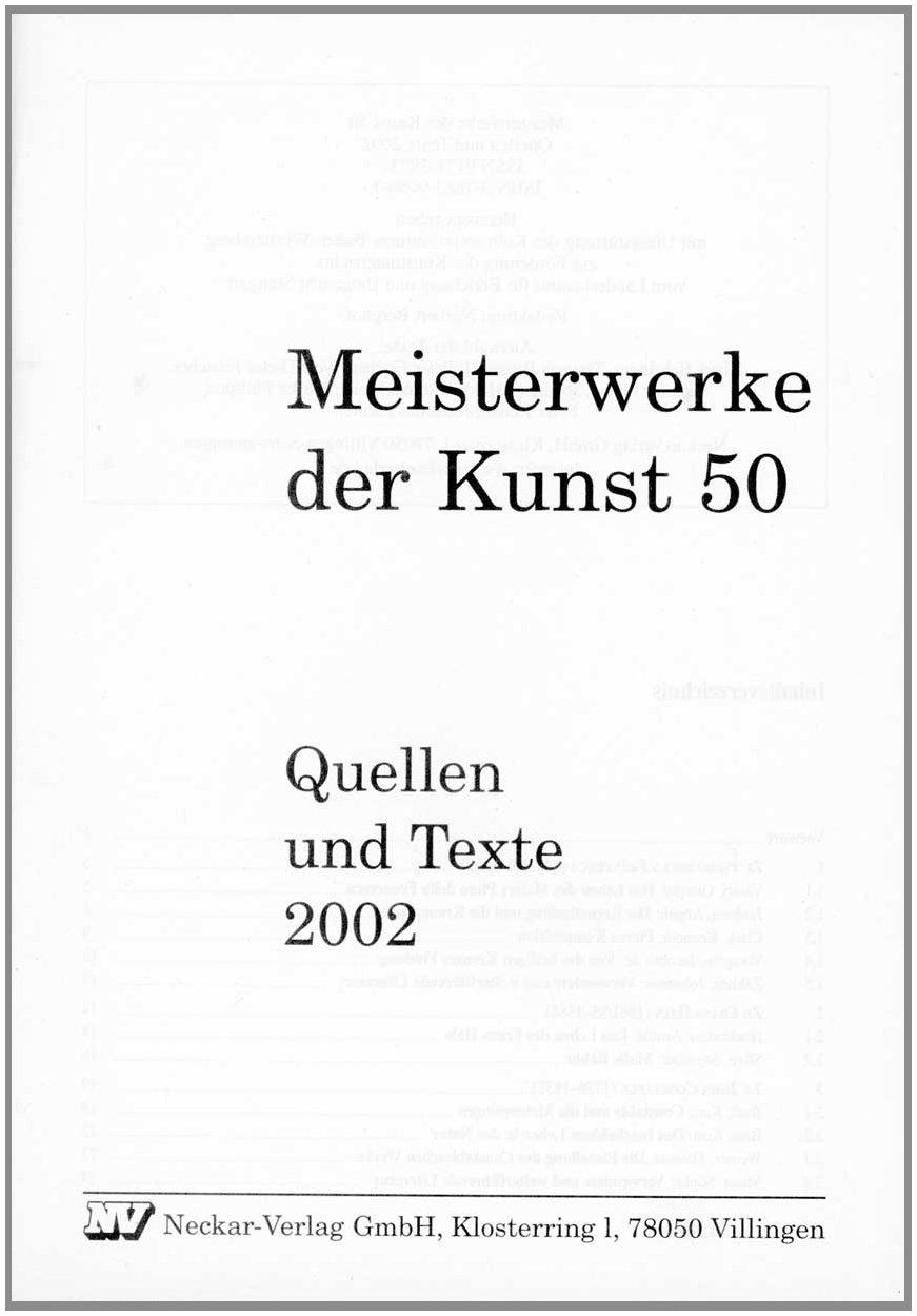 Meisterwerke der Kunst / Quellen und Texte