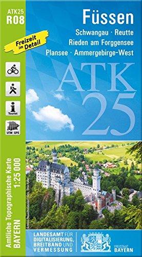 ATK25-R08 Füssen (Amtliche Topographische Karte 1:25000): Schwangau,Reutte, Rieden am Forggensee, Plansee, Ammergebirge-West (ATK25 Amtliche Topographische Karte 1:25000 Bayern)