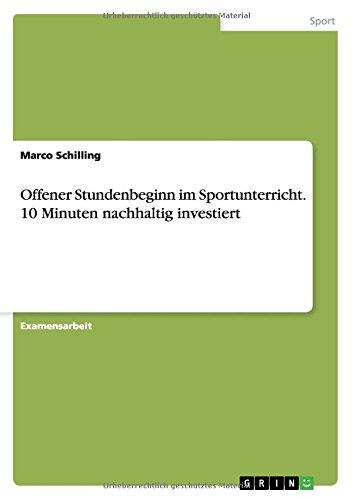 Offener Stundenbeginn im Sportunterricht. 10 Minuten nachhaltig investiert