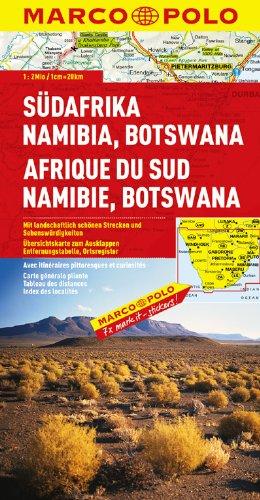 MARCO POLO Kontinentalkarte Südafrika, Namibia, Botswana 1:2 Mio.: Mit landschaftlich schönen Strecken und Sehenswürdigkeiten. Übersichtskarte zum Ausklappen. Entfernungstabelle. Ortsregister