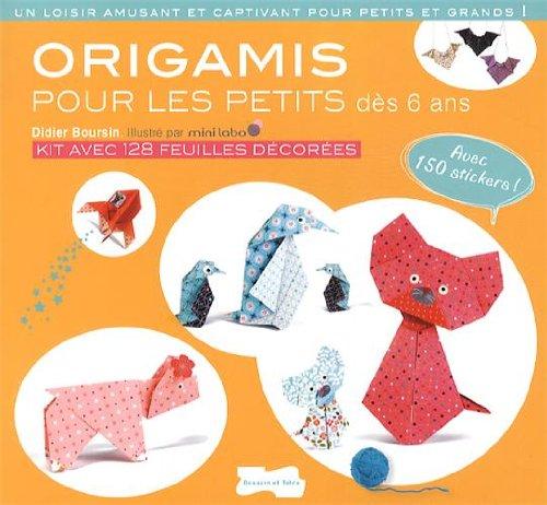 Origamis pour les petits dès 6 ans : kit avec 128 feuilles décorées