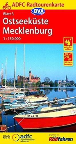 ADFC-Radtourenkarte 3 Ostseeküste Mecklenburg 1:150.000, reiß- und wetterfest, GPS-Tracks Download (ADFC-Radtourenkarte 1:150000)