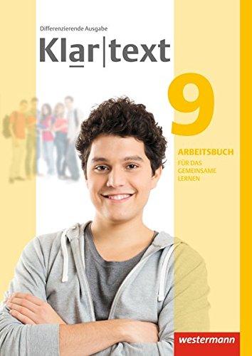 Klartext - Differenzierende allgemeine Ausgabe 2014: Arbeitsbuch 9 Individuelle Förderung - Inklusion