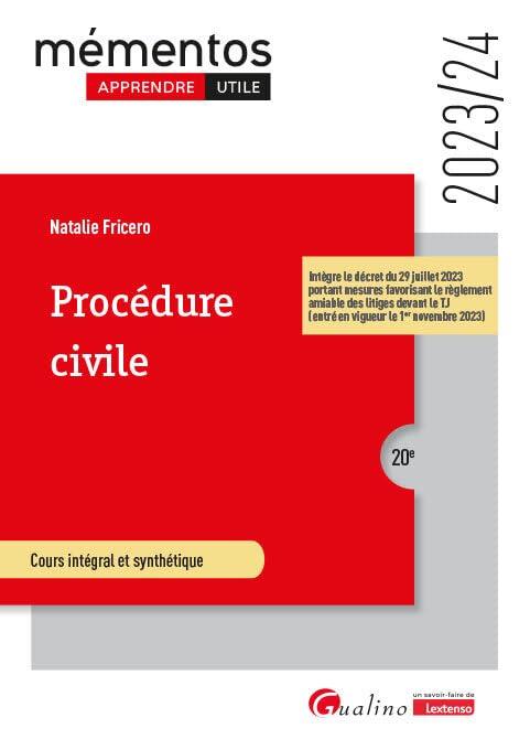 Procédure civile : 2023-2024