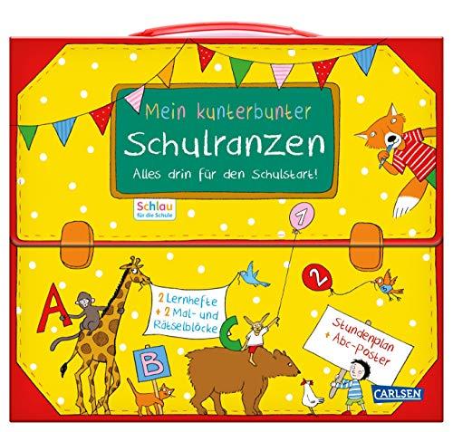 Schlau für die Schule: Schlau für die Schule: Mein kunterbunter Schulranzen (Buch-Set für den Schulstart): Mit 2 Lernheften, 2 Mal- und Rätselblöcken, Stundenplan und Abc-Miniposter