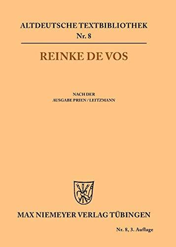 Reinke de Vos (Altdeutsche Textbibliothek, 8, Band 8)