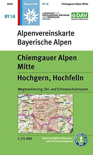 Chiemgauer Alpen, Mitte - Hochgern, Hochfelln: Wegmarkierung, Ski- und Schneeschuhrouten (Alpenvereinskarten)