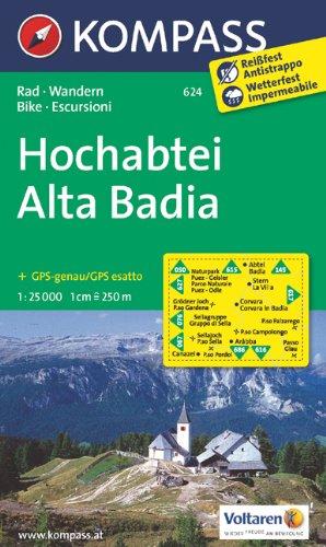 Hochabtei - Alta Badia 1 : 25 000: Wanderkarte mit Radrouten. GPS-genau