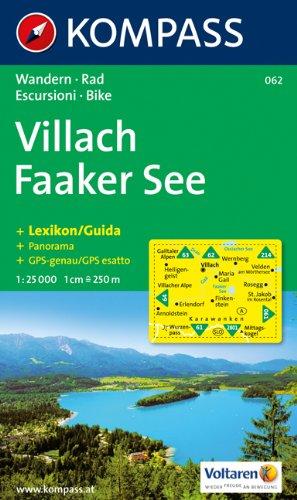 Villach, Faaker See: Wander- und Bikekarte. Carta escursioni e bike. Mit Panorama. GPS-genau. 1:25.000