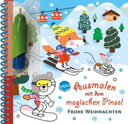 Ausmalen mit dem magischen Pinsel. Frohe Weihnachten: Malbuch mit Wassertankstift für Kinder ab 3 Jahren