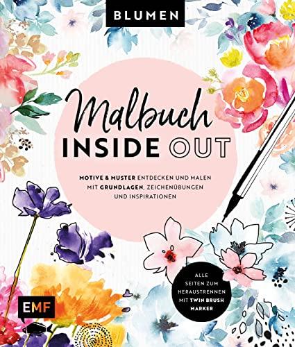 Malbuch Inside Out: Watercolor Blumen: Motive und Muster entdecken und malen – Mit Grundlagen, Zeichenübungen und Inspirationen – Alle Seiten zum Heraustrennen – Mit Twin Brush Marker