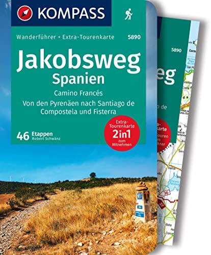 KOMPASS Wanderführer Jakobsweg Spanien, Camino Francés. Von den Pyrenäen nach Santiago de Compostela und Fisterra, 60 Etappen: mit Extra-Tourenkarte, GPX-Daten zum Download