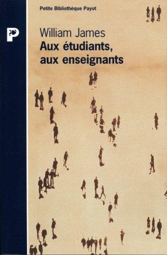 Aux étudiants, aux enseignants