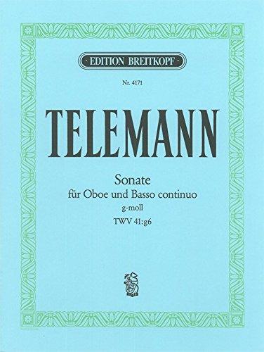 Sonate g-moll TWV 41:g6 - Tafelmusik 1733, III/5 Bearbeitung für Oboe und Klavier (EB 4171)