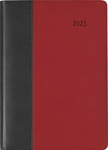 Buchkalender Premium Fire schwarz-rot 2023 - Büro-Kalender A5 - Cheftimer - 1 Tag 1 Seite - 416 Seiten - Tucson-Einband - Alpha Edition