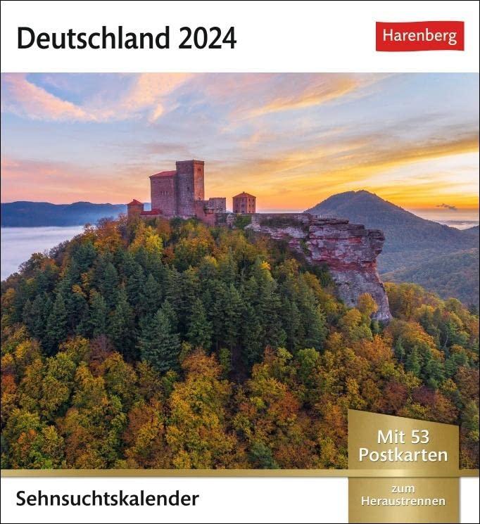 Deutschland Sehnsuchtskalender 2024: Wochenkalender mit 53 Postkarten (Sehnsuchtskalender von Harenberg)