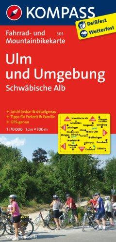 Ulm und Umgebung - Schwäbische Alb: Fahrrad- und Mountainbikekarte. GPS-genau. 1:70000