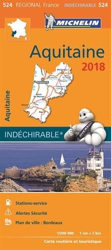 AQUITAINE 17524 CARTE MICHELIN KAART 2018