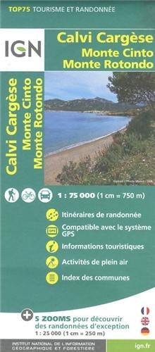 IGN 75 000 Touristische Wanderkarte Calvi Cargesse Monte Cin (Ign Map)