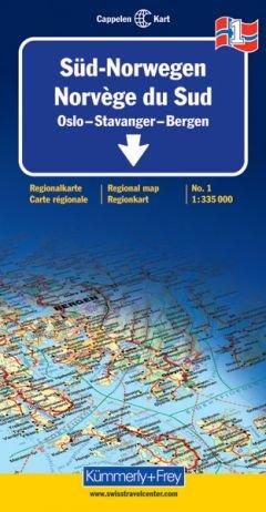 Kümmerly & Frey Karten, Süd-Norwegen: Oslo - Stavanger - Bergen. Regionalkarte. Mit touristischen Informationen (Regional Maps - Norway)