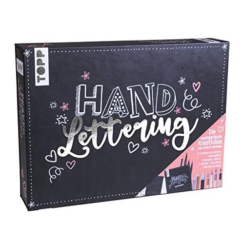 Handlettering - Die wunderbare Kreativbox: Rundum-Set zum Handlettering mit Anleitungsheft, Postkartenblock, Brush Pens, Gelschreibern, Bleisstift, Glue-Marker und Glitzer