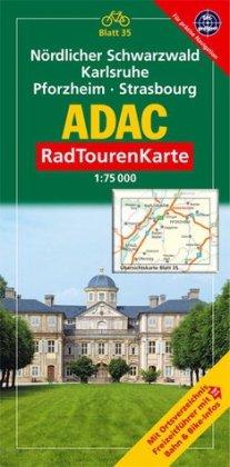 ADAC RadTourenKarte 35. Nördlicher Schwarzwald, Karlsruhe, Pforzheim. 1 : 75 000