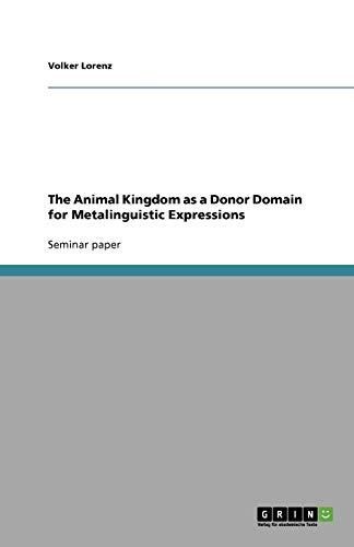 The Animal Kingdom as a Donor Domain for Metalinguistic Expressions