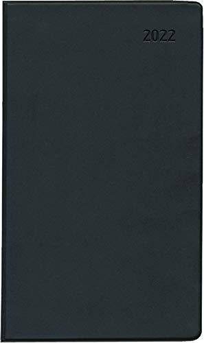 Taschenplaner Leporello PVC schwarz 2022 - Bürokalender 9,5x16 cm - 1 Monat auf 2 Seiten - separates Adressheft - faltbar - Notizheft - 510-1020: ... - separates Adressheft - faltbar - Notiz-Heft